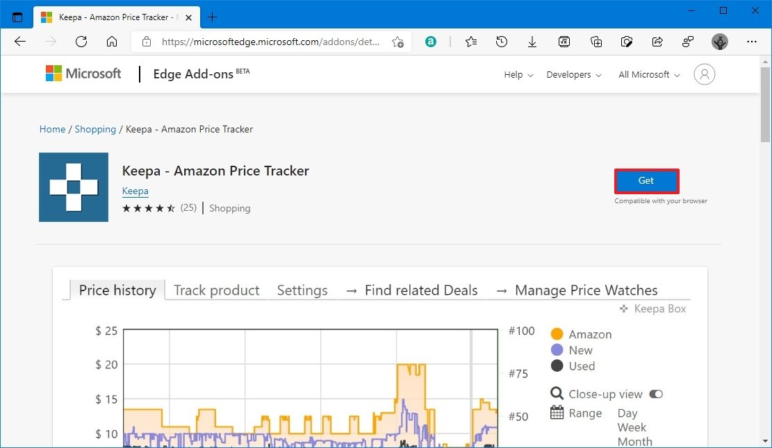 Histórico de preços Keepa para Amazon
