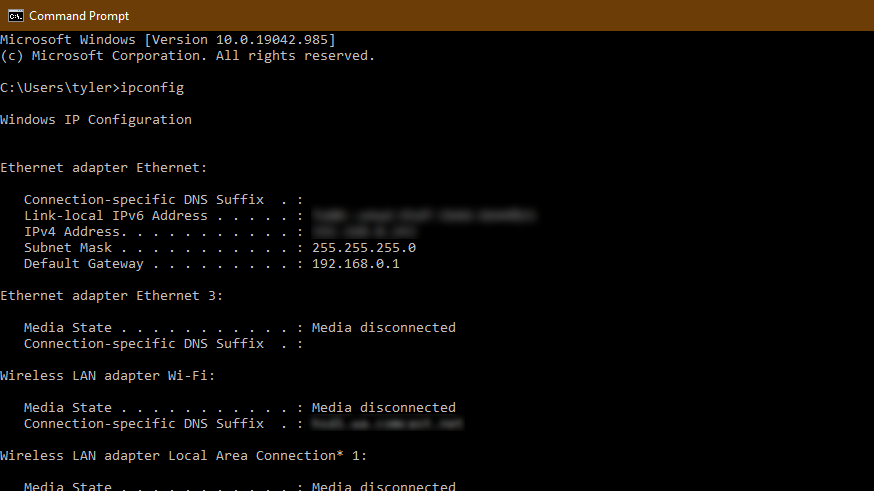 Router Ip Command Prompt Defaultgateway
