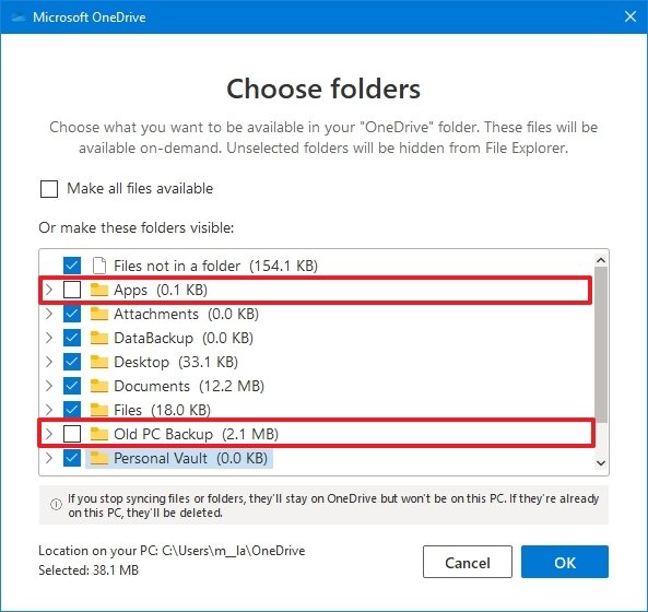 Onedrive folder visibility in File Explorer