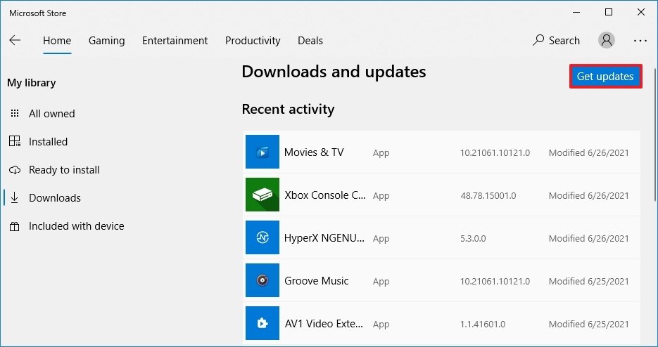 Update Microsoft Store app