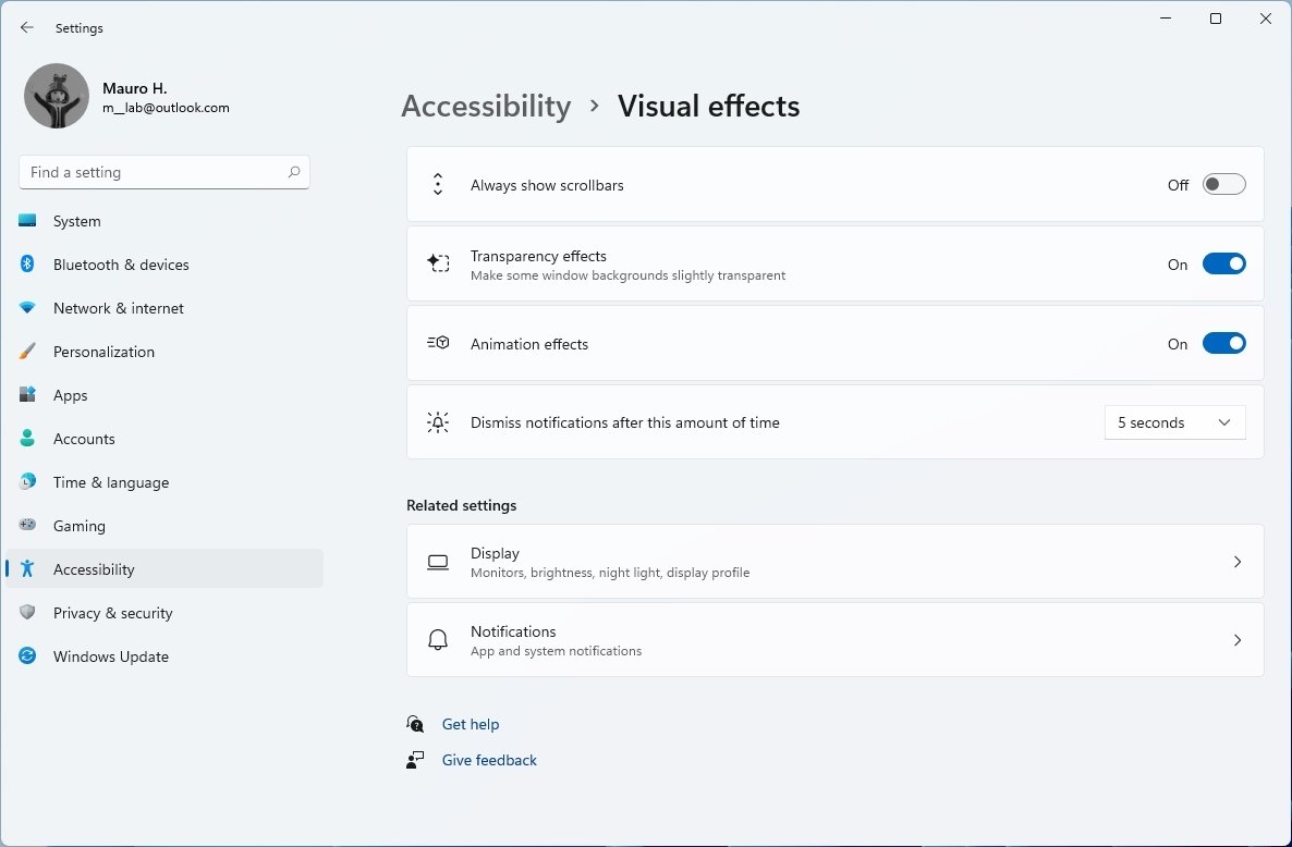 Accessibility Visual Effects