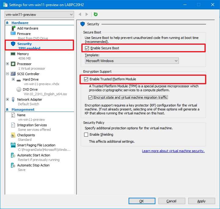 Habilitar TPM e inicialização segura para Windows 11