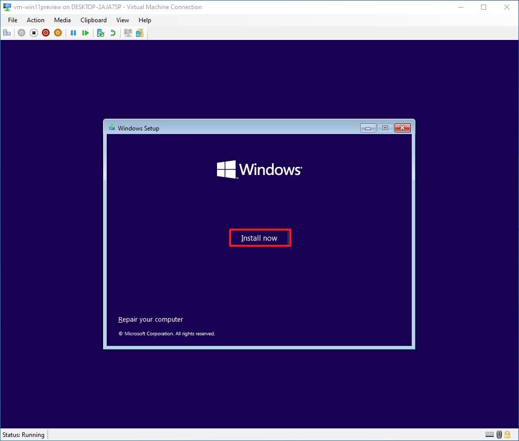 Configuração do Hyper-V Windows 10