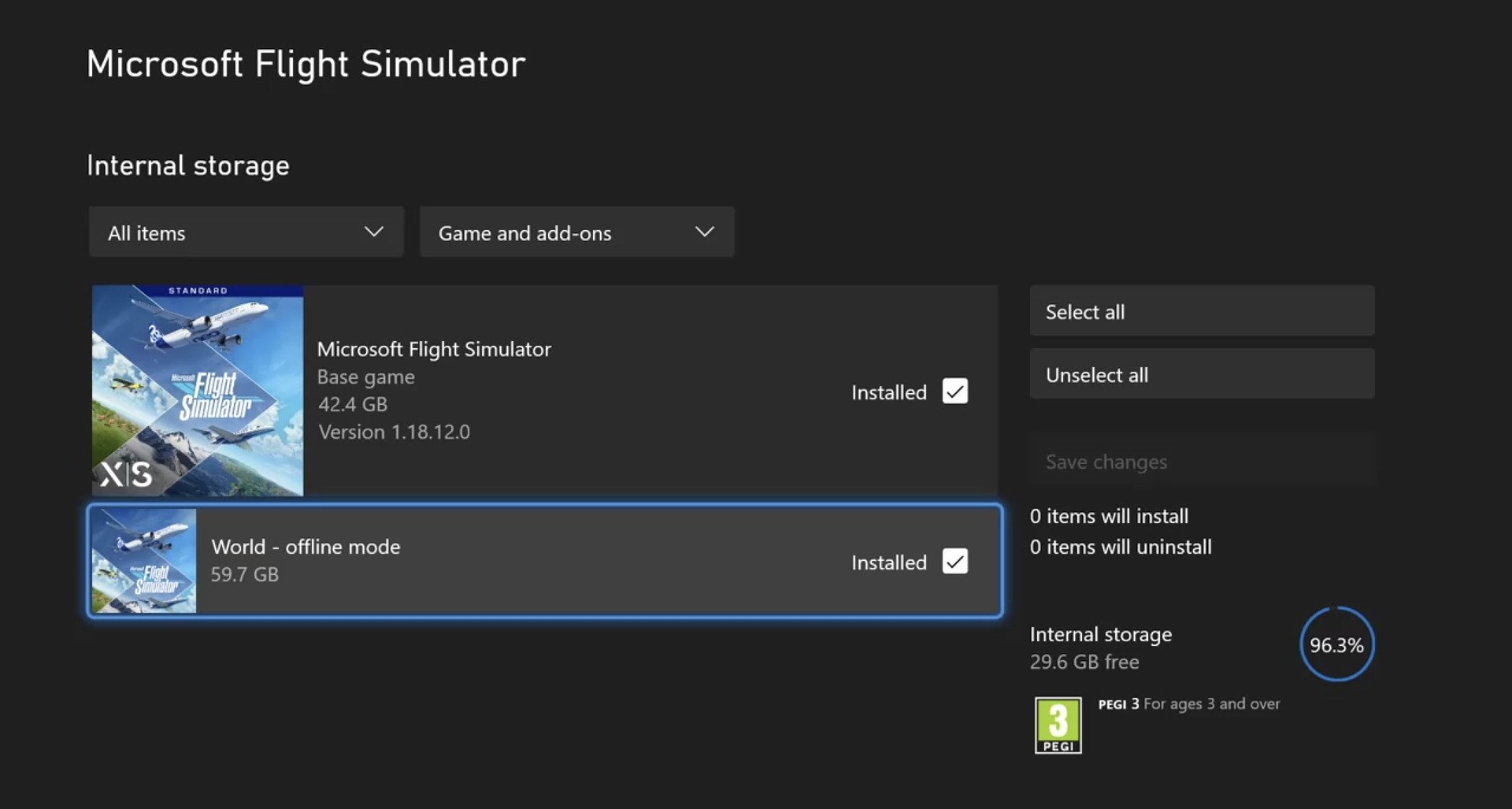 Xbox Microsoft Flight Simulator Manage Game Screenshot