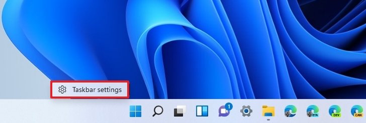 Menu de contexto da barra de tarefas no Windows 11