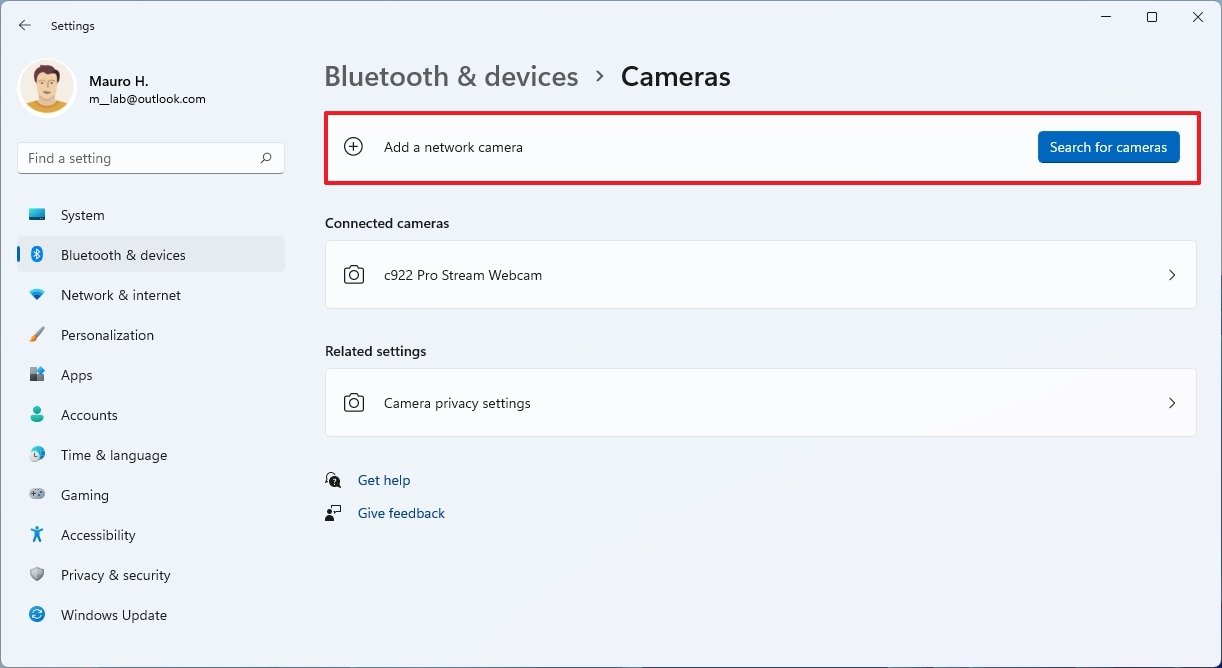 Windows 11 Cameras Settings