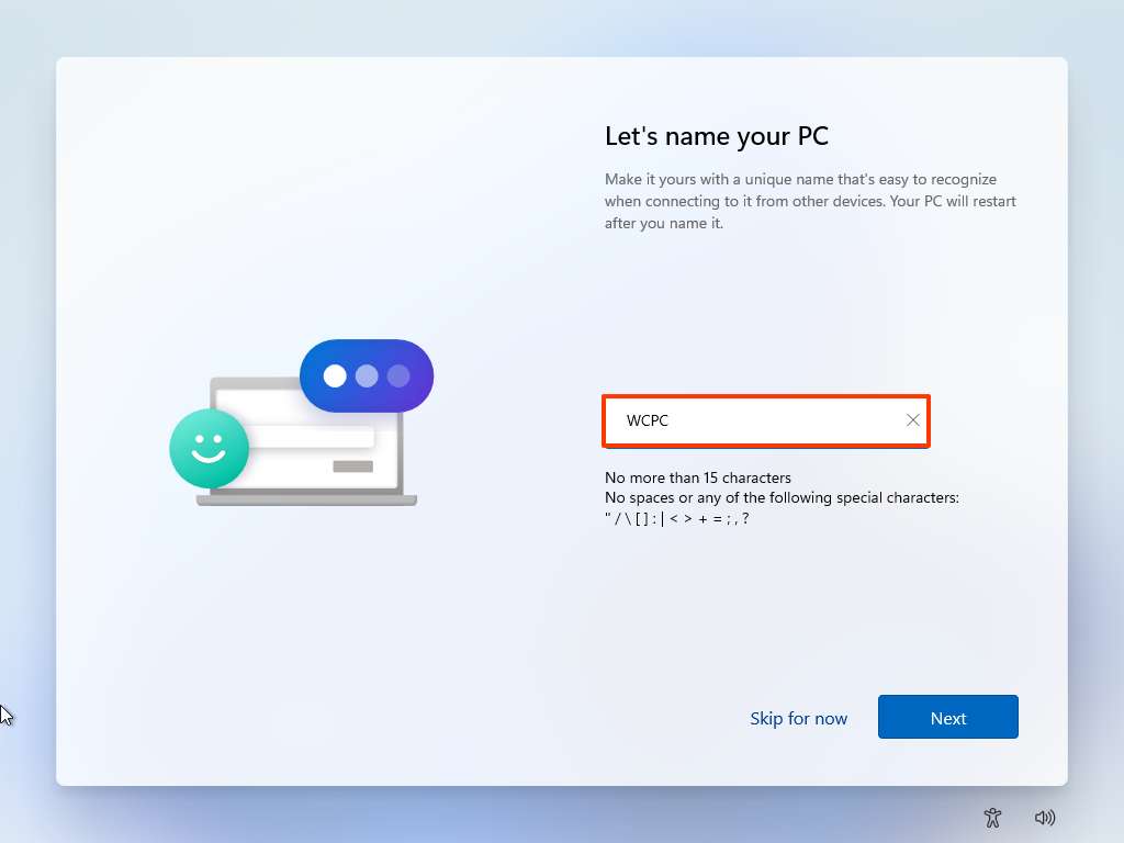 Windows 11 OOBE PC name