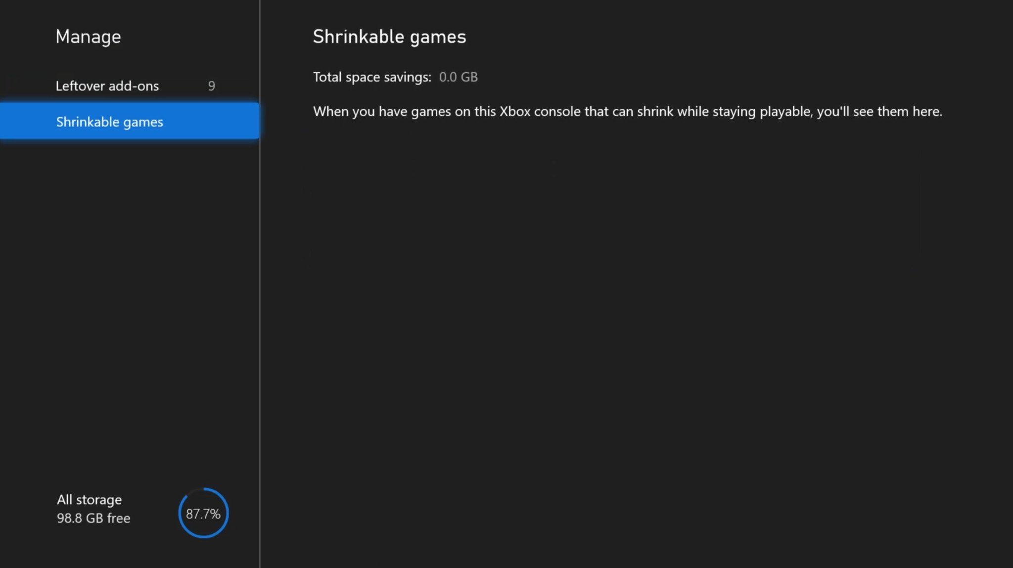 Xbox Shrinkable Games