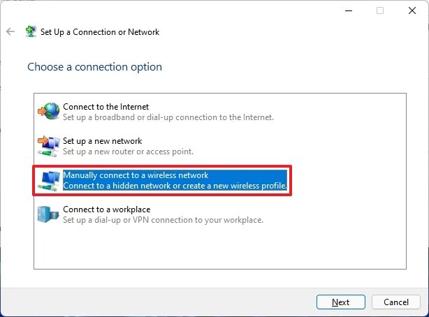 Conectar-se manualmente a uma rede sem fio