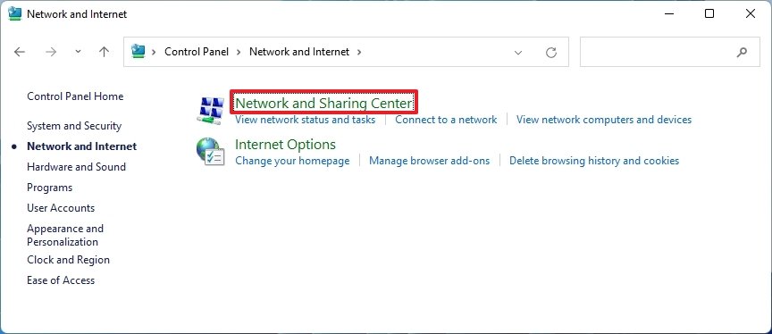 Centro de rede e compartilhamento