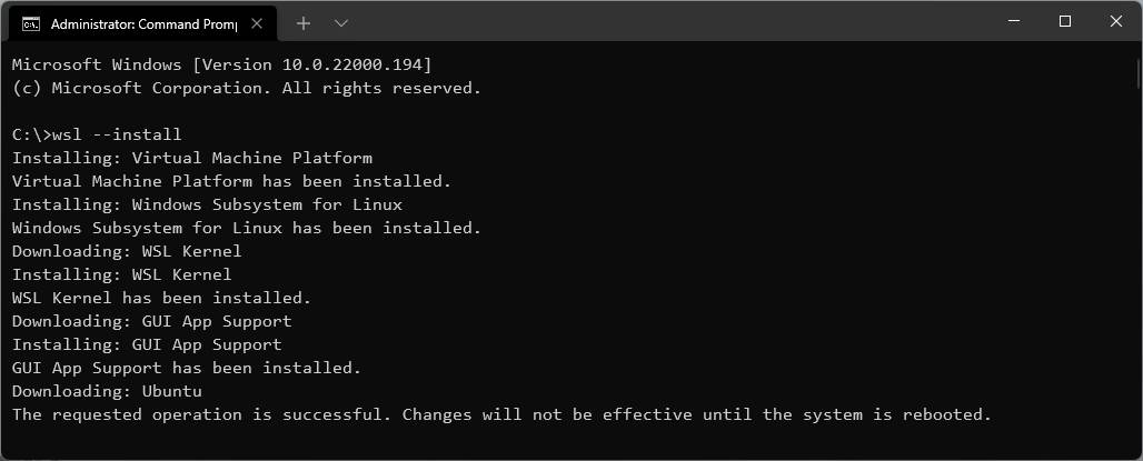 Windows 11 WSL installation