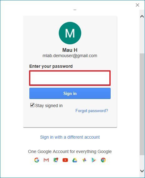 Gmail Password in Outlook