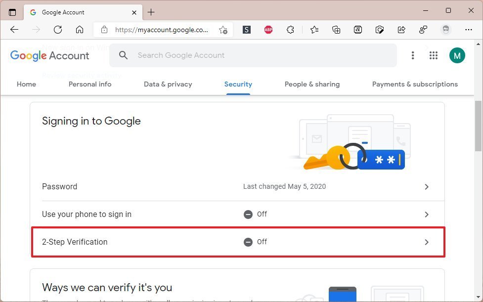 Google 2 Step Verification Setup