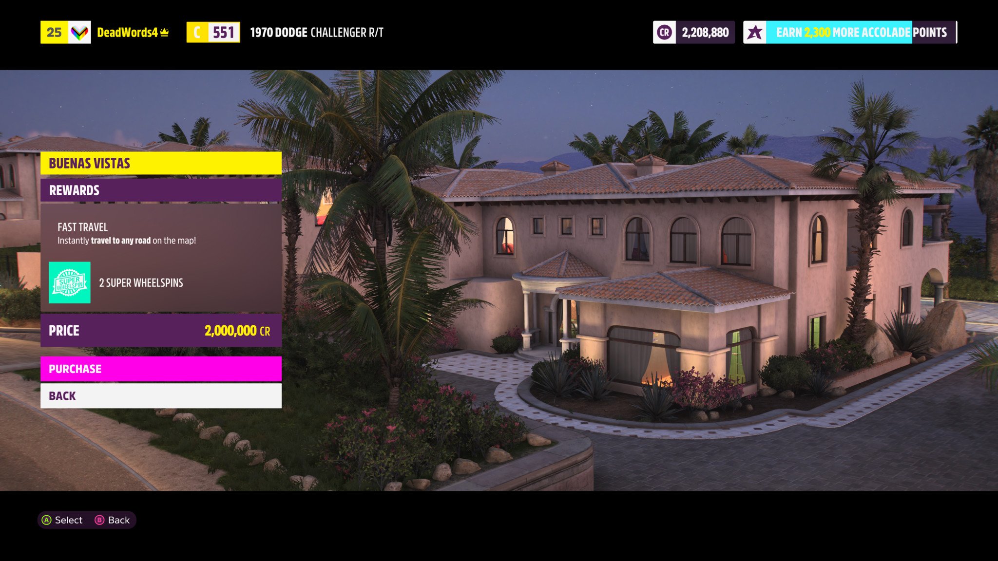Forza Horizon 5 Player House Details