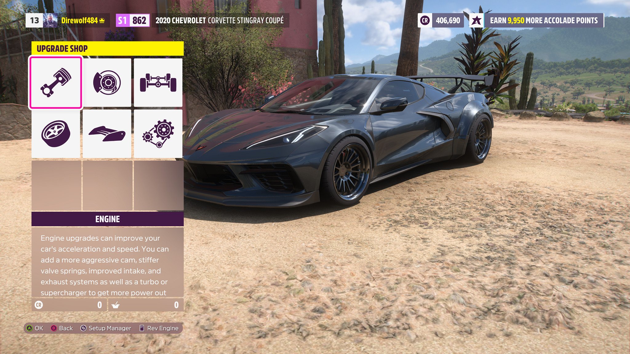 Forza Horizon 5 Upgrade Screen