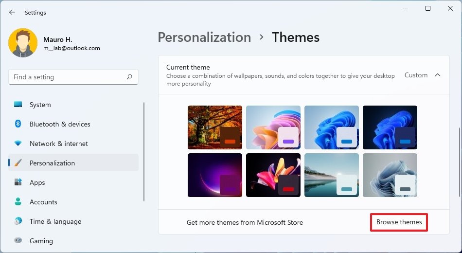 Windows 11 browse themes