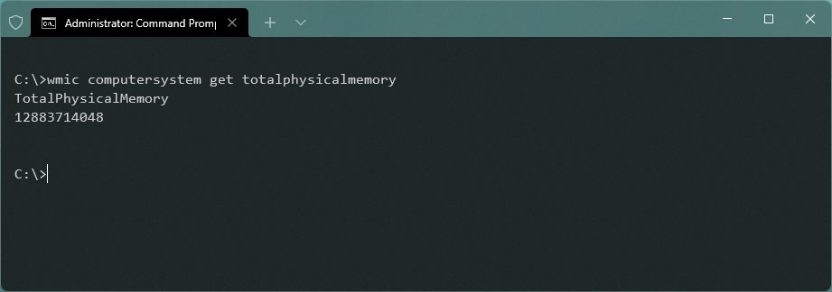 Windows 11 total system memory