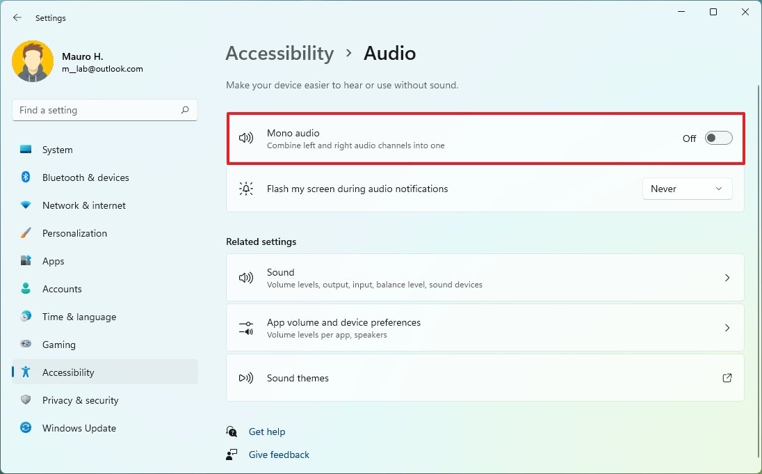 Disable Mono Audio from Accessibility