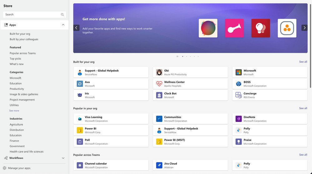 Microsoft Teams Store update makes it easier to find relevant apps