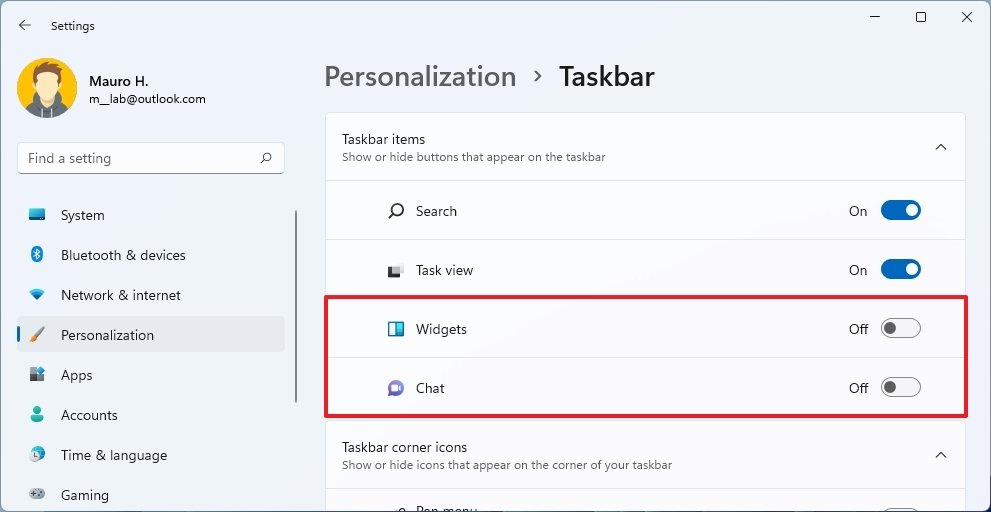 Remove Taskbar Items