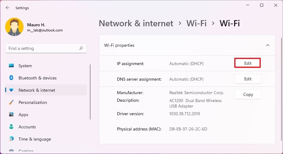 Wi-Fi IP assignment 