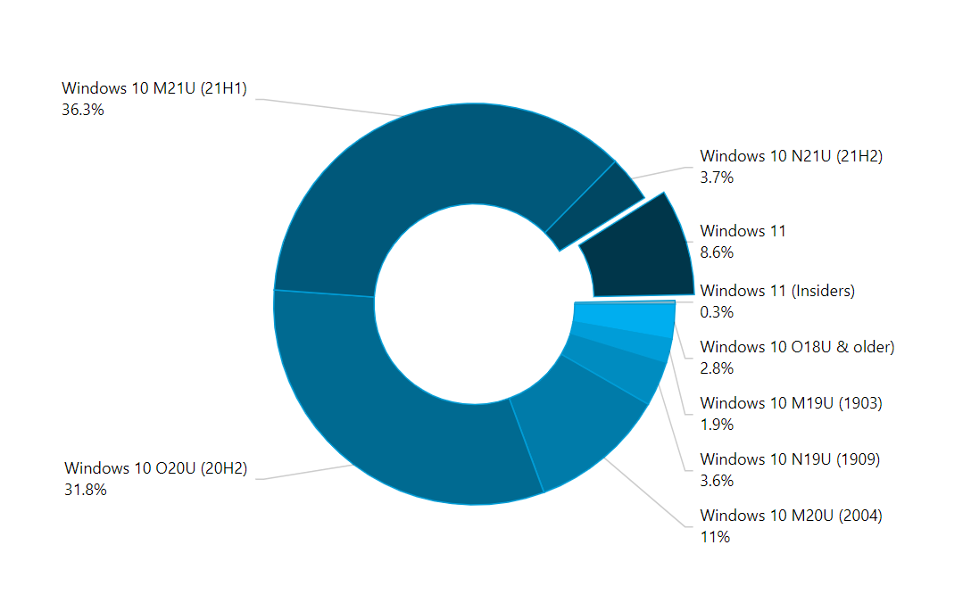 Windows 11 Marketshare Ring Graph