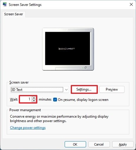 Windows 11 Screen Saver Settings