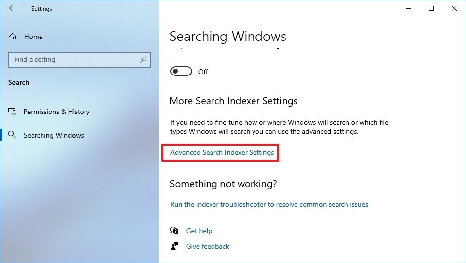 Advanced Search Indexer Settings