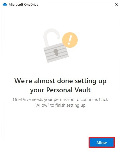 Allow Permission Personal Vault