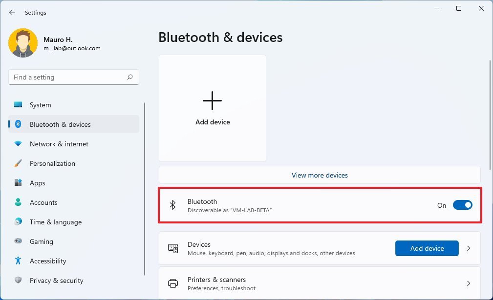 Windows 11 habilitar Bluetooth