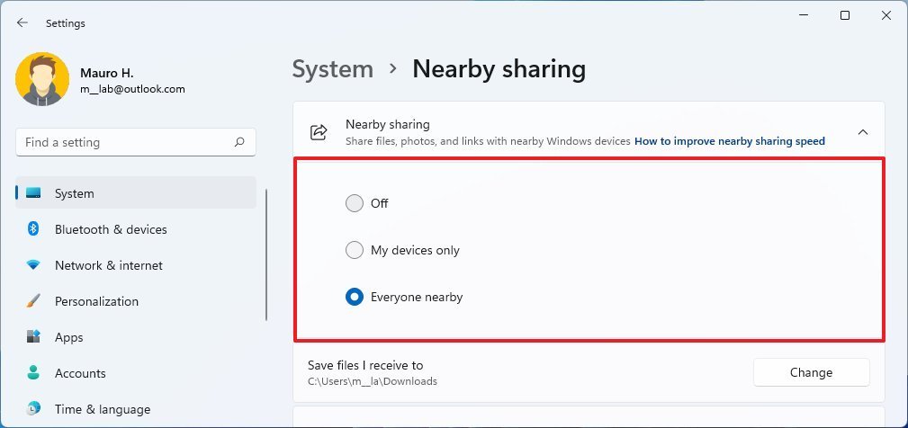 Habilite o compartilhamento nas proximidades no Windows 11