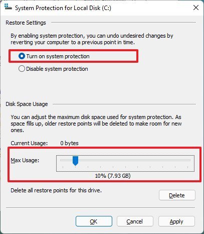 Windows 11 enable System Restore