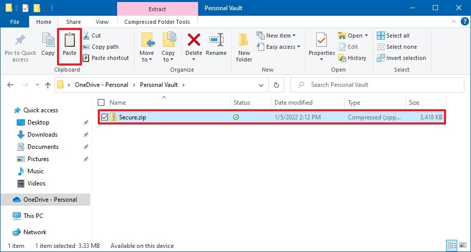 OneDrive Personal Vault unlimited upload
