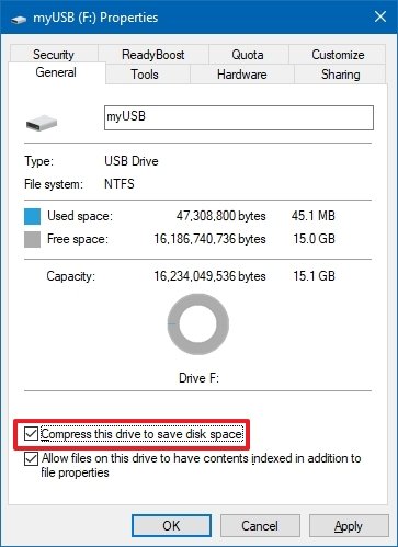 NTFS drive compression