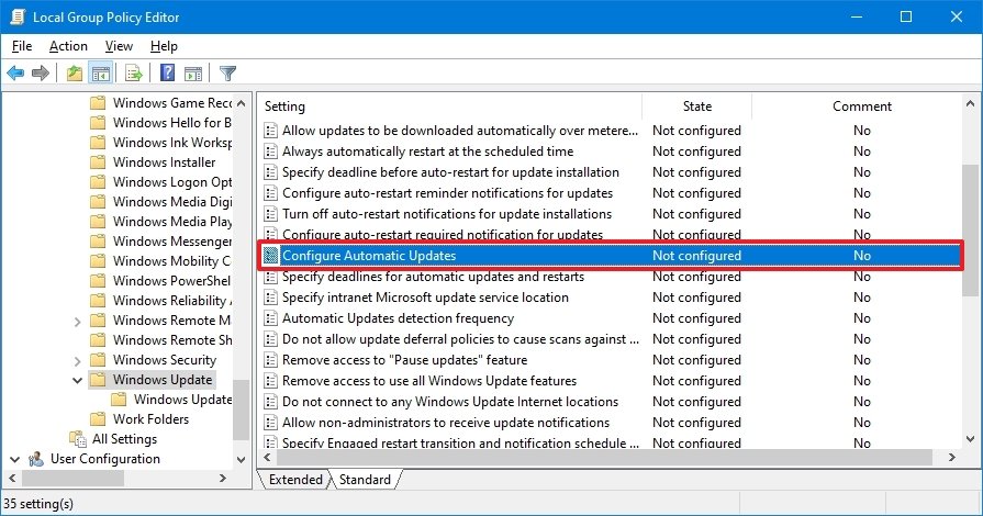 Configure Automatic Updates policy - How to Disable Windows Automatic Updates on Windows 10 Permanently, iiQ8 Tech