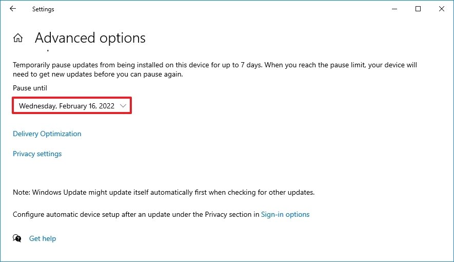 Windows 10 pause automatic updates