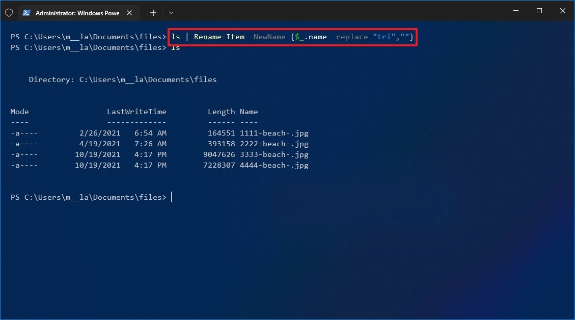 PowerShell delete part of file name