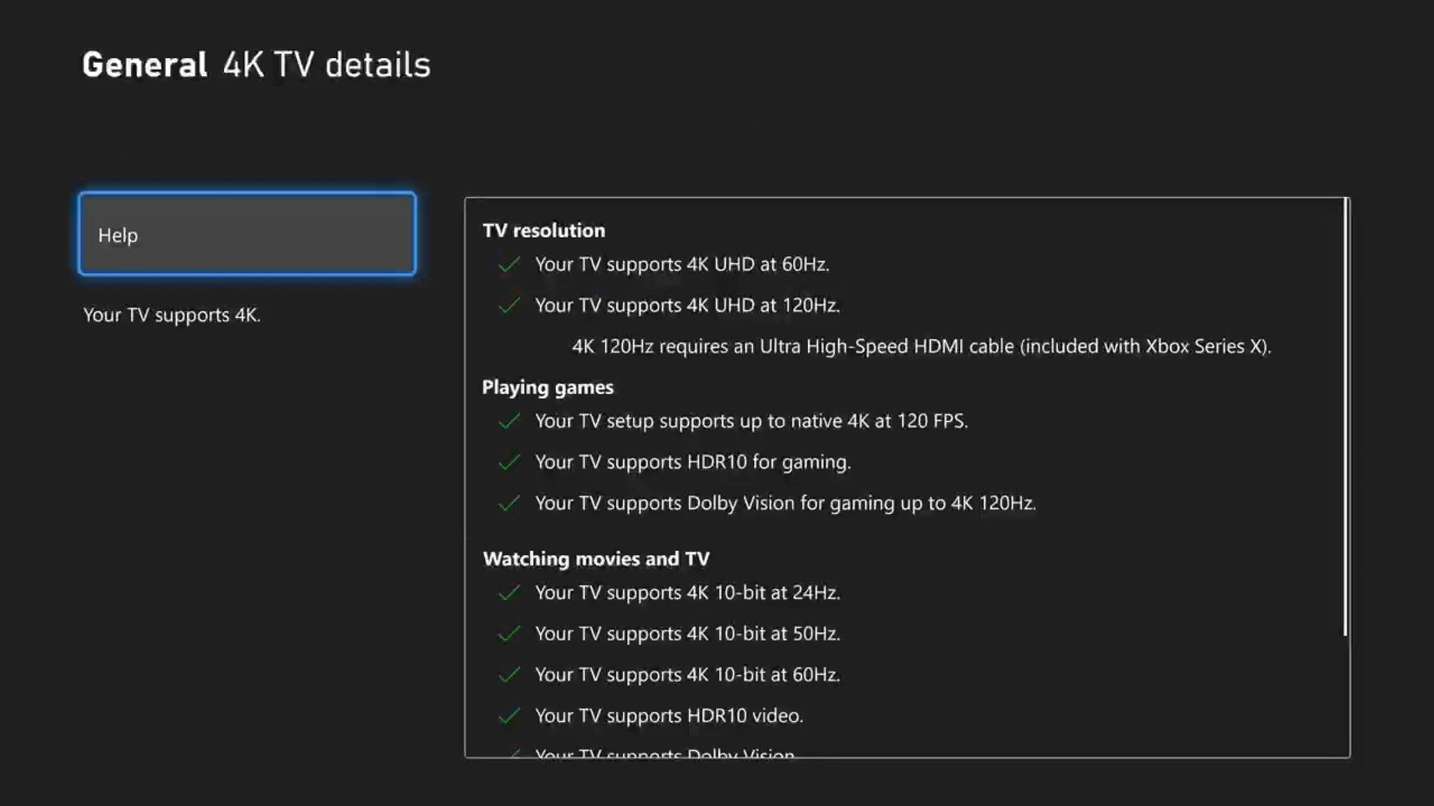 Xbox 4K TV details