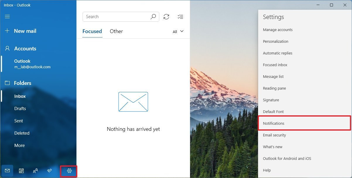 Open Mail Notifications
