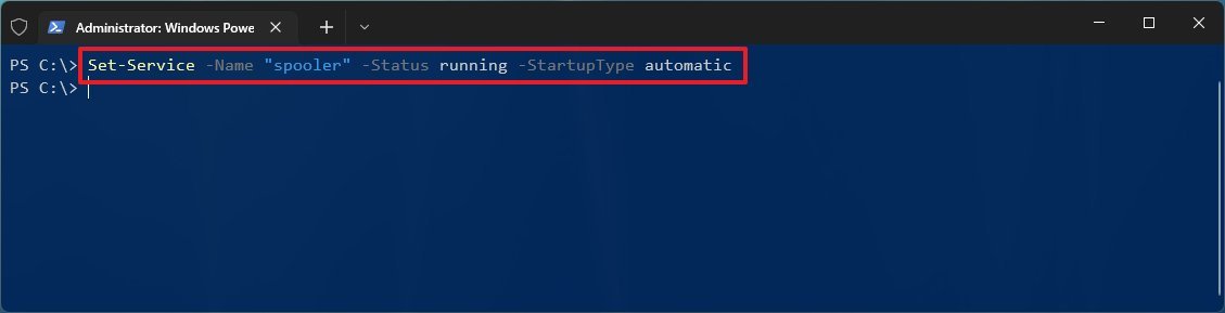 PowerShell enable service 