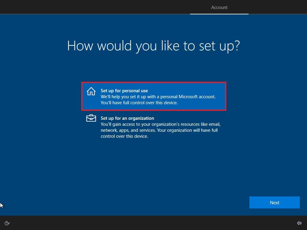 Windows 10 personal use setup