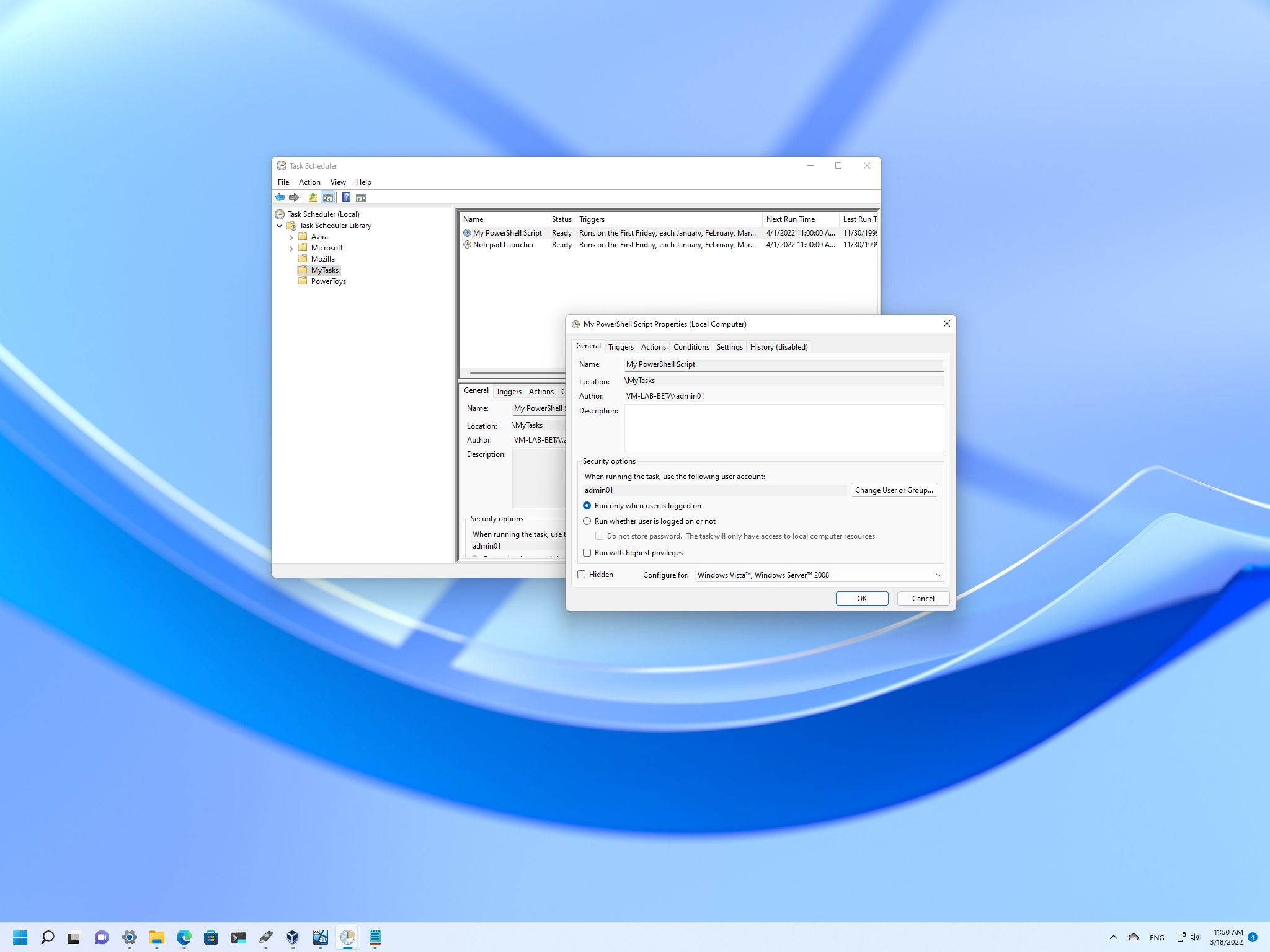 How to create automated tasks on Windows 11