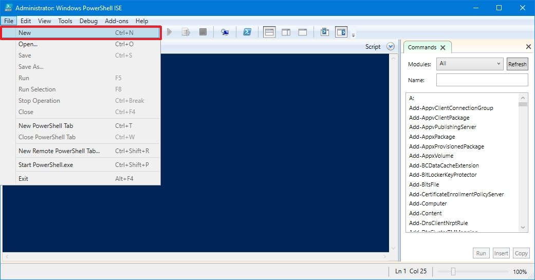 PowerShell create PS1 file with ISE