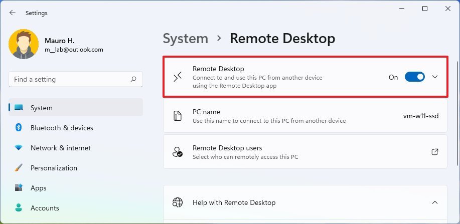 Windows 11 enable remote desktop