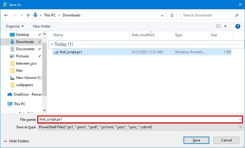 PowerShell ISE Script Ps1 Save