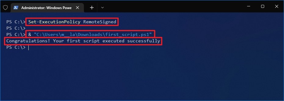 Run PowerShell script on Windows 10
