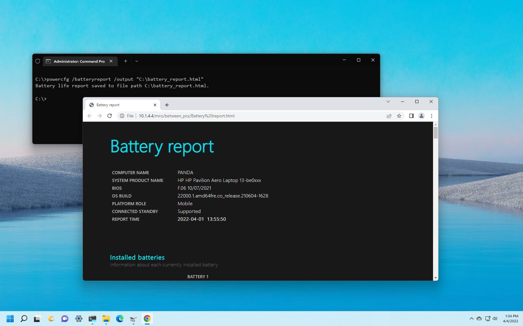 Windows 11 battery report