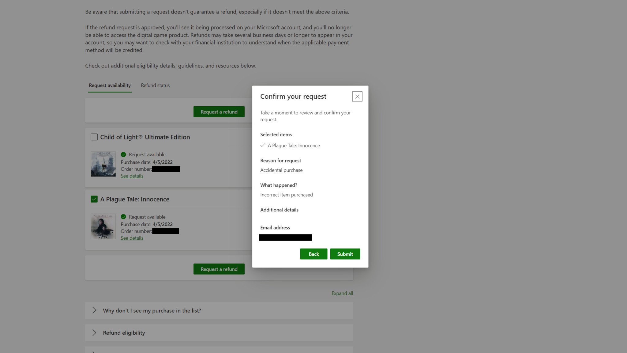 Xbox Games Refund Request Portal Image