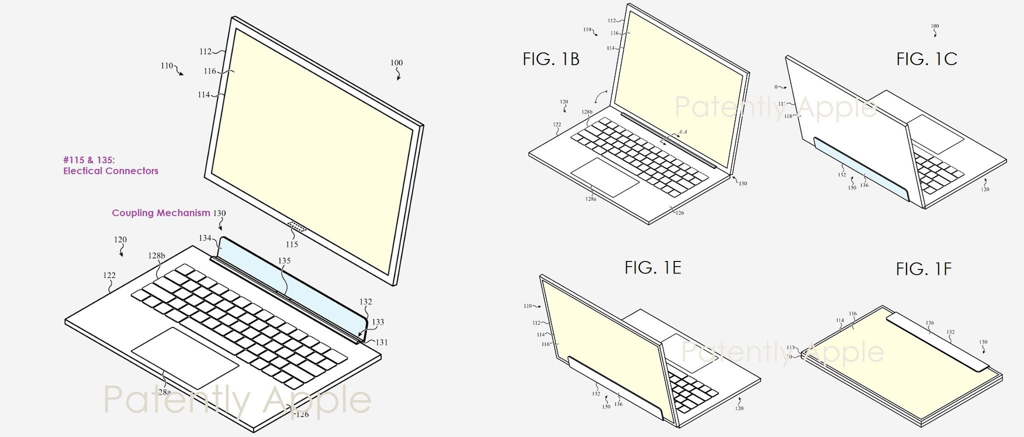 Dispositivo incernierato Apple Patent 2022