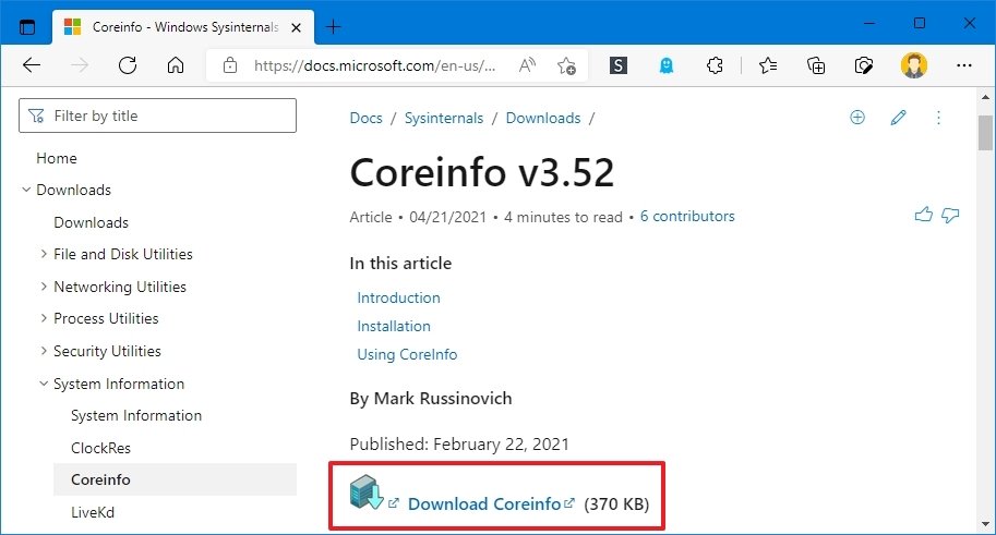 Coreinfo download